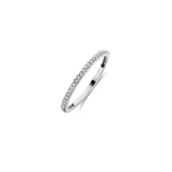 Chic polierter Ring 1,5 mm - Sterlingsilber - Zirkonia